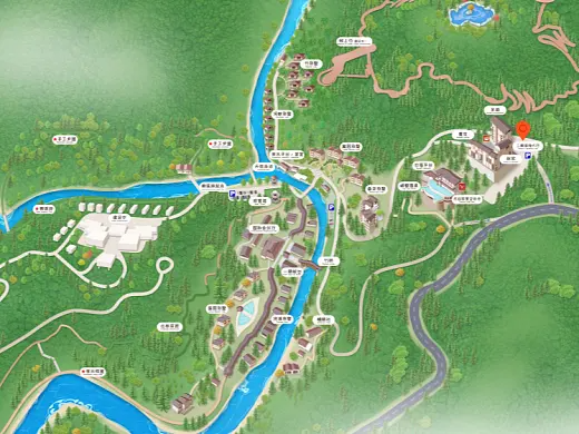 加茂镇结合景区手绘地图智慧导览和720全景技术，可以让景区更加“动”起来，为游客提供更加身临其境的导览体验。