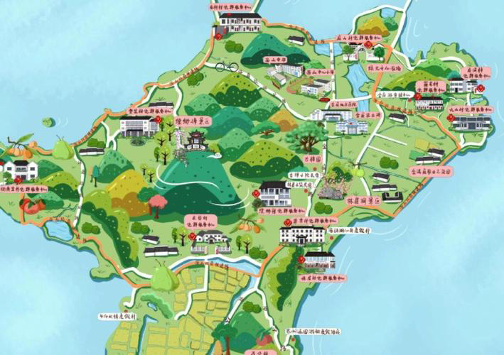 加茂镇手绘地图旅游的独特视角