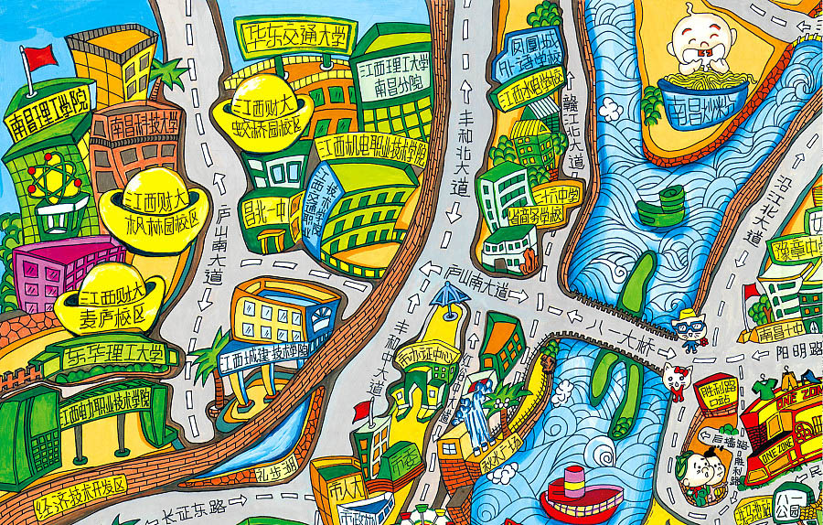 加茂镇手绘地图景区的历史见证