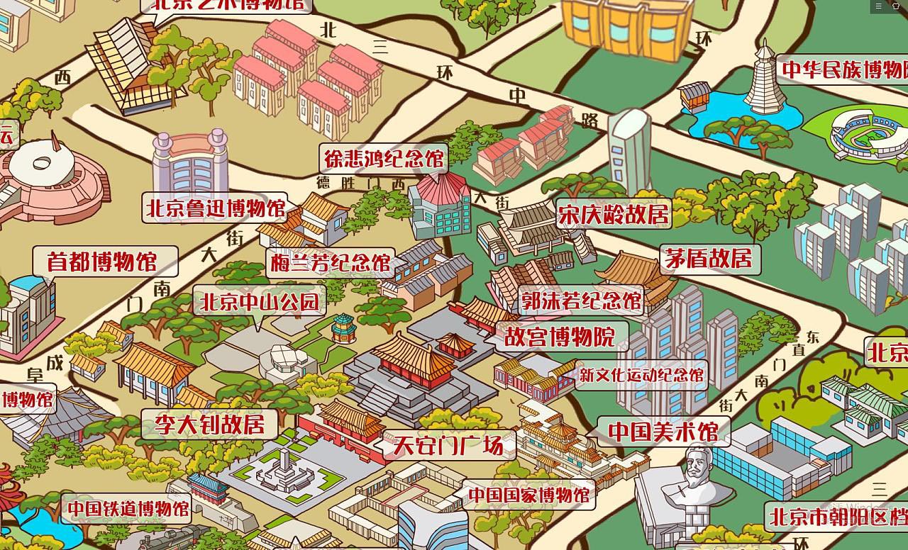 加茂镇手绘地图景区的文化印记